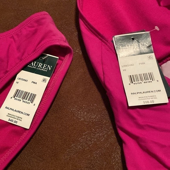 Lauren Ralph Lauren fuchsia tankini 2 piece set size 10 - Picture 8 of 9